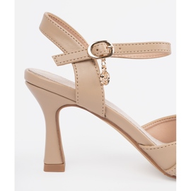 Goodin Beige pumps med öppen häl 2