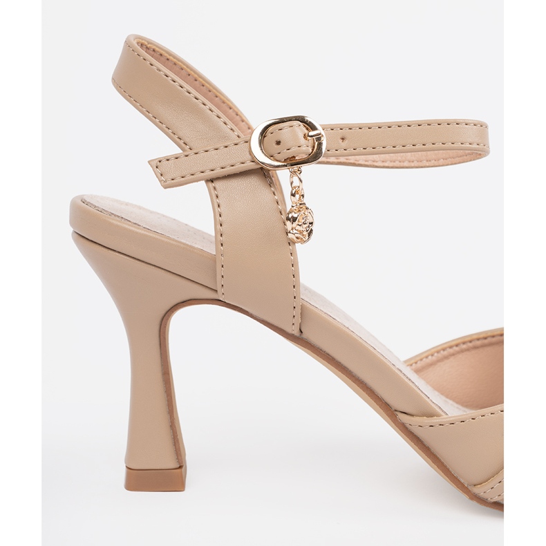 Goodin Beige pumps med öppen häl 2