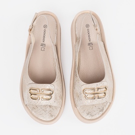 Goodin Platta sandaler med taupe dekoration beige 2