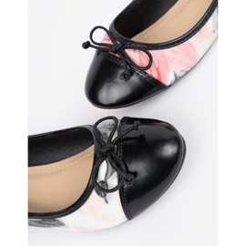 Färgglada ballerinor med svart näsa mångfärgad 2