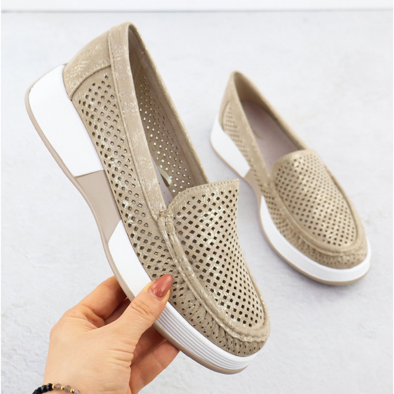 Kvinnors OpenWork -skor på Sergio Leone 094H Golden Platform gyllene 1