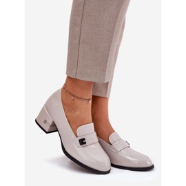 Målade läderskor med Vinceza 18105 grå höga klackar 1