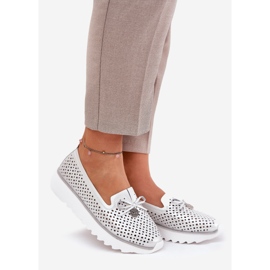 S.Barski Läder öppna kvinnors skor tillverkade av naturläder LR51-631 Silver silver- 1