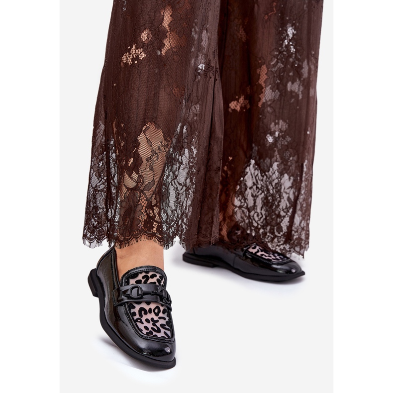 Läderlackade loafers med Vinceza Mesh 31931 Black svart 1