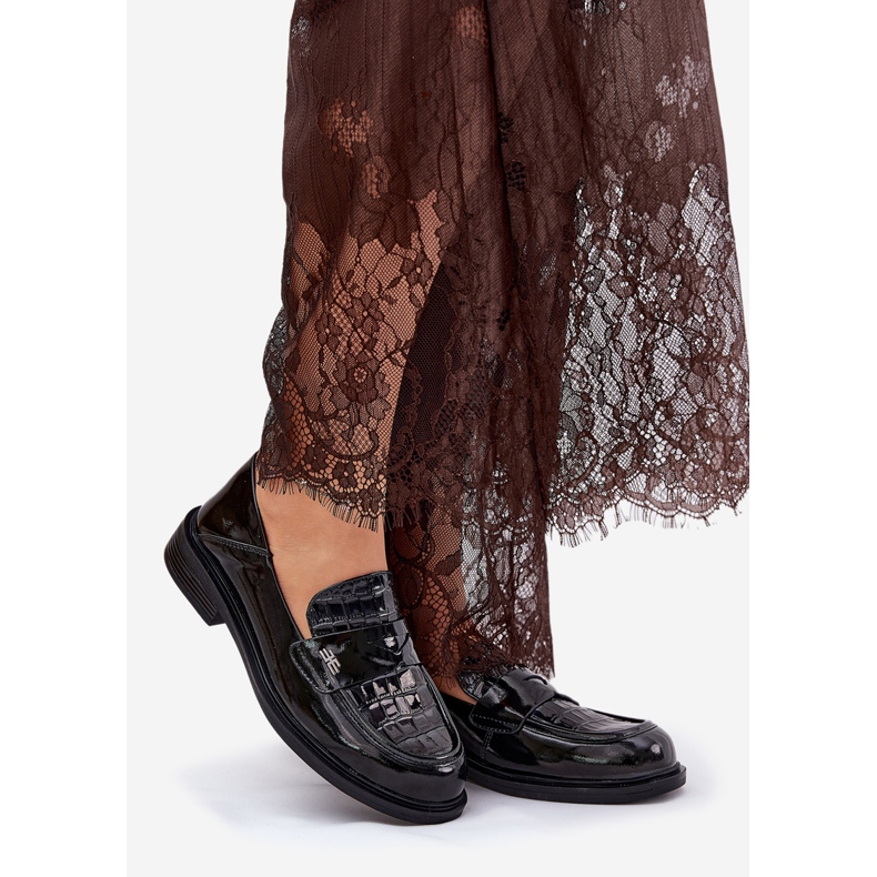 Målad Vinceza 91125 Kvinnor läder loafers svart 1