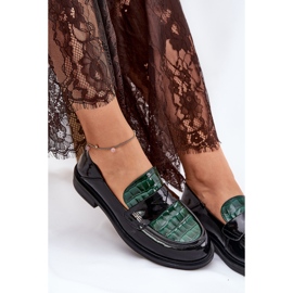 Målad Vinceza Women's Leather Moccasins 91125 Green-Black svart 7