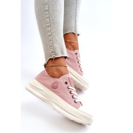 Sneakers för kvinnor på en massiv sula Big Star NN274129 Rosa 1