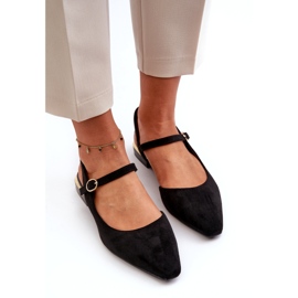 Damballerinor på låga klackar med öppna klackar Sergio Leone SK831 Svart 3