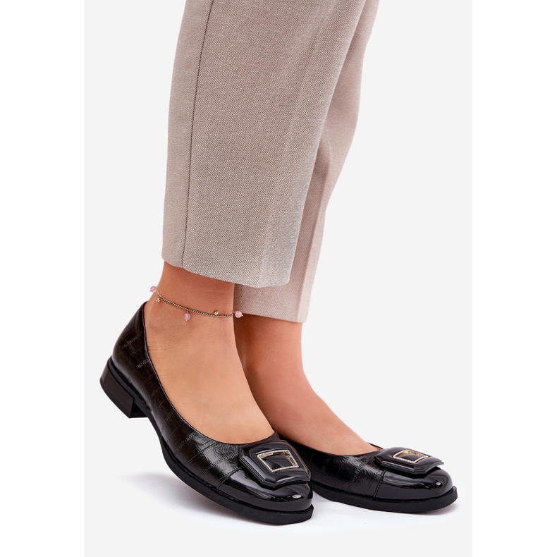 S.Barski Läderballerinor med dekoration Mk51-059 svart 1