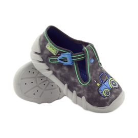 Pojktofflor Befado 110p316 traktor blå grå grön 3