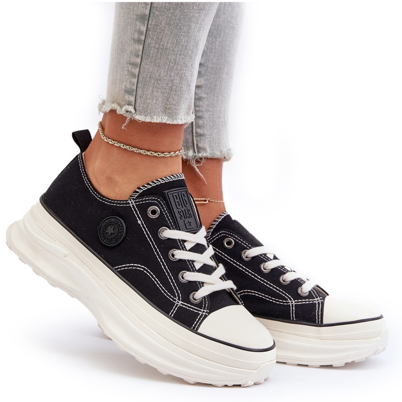 Big Star Kvinnors sneakers på den massiva enda stora stjärnan NN274125 svart 4