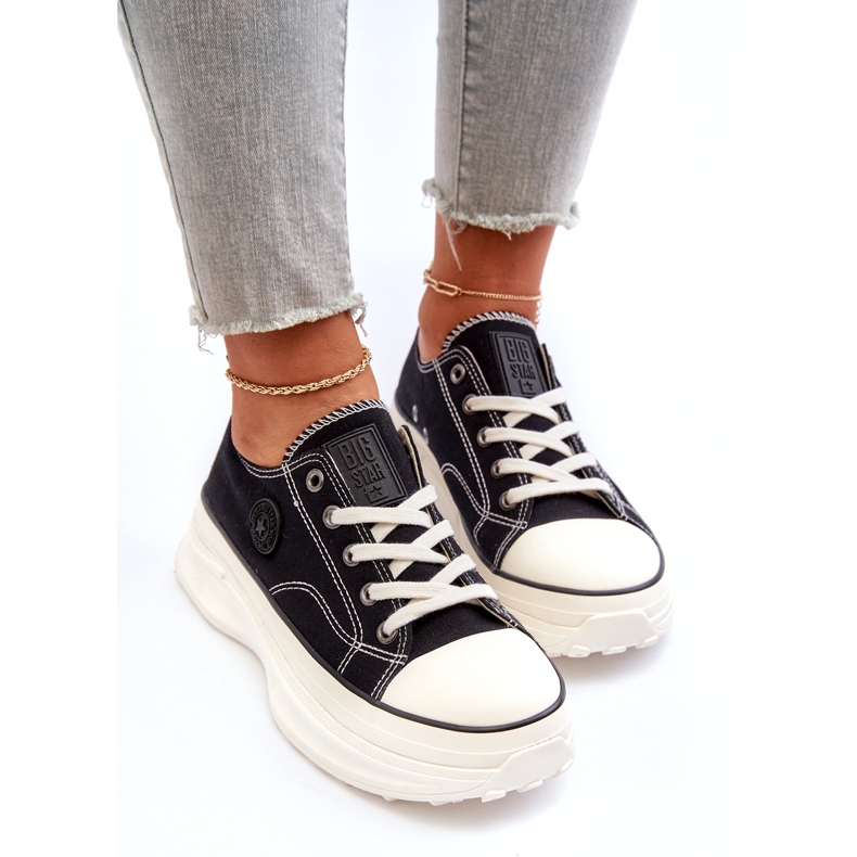 Big Star Kvinnors sneakers på den massiva enda stora stjärnan NN274125 svart 3