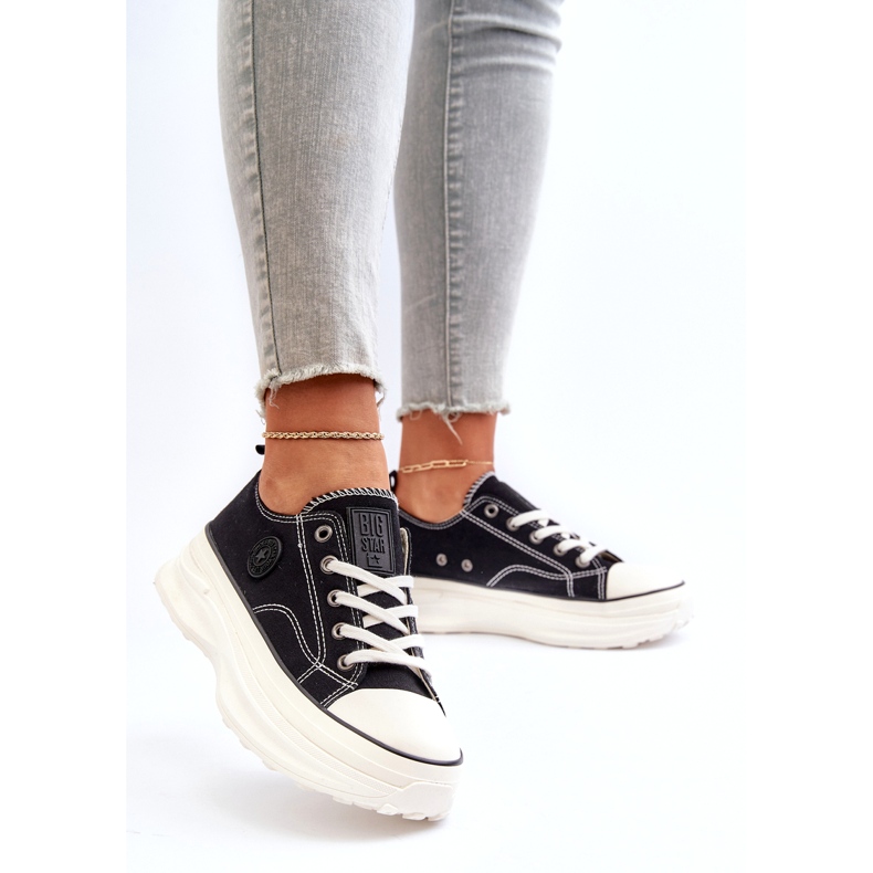 Big Star Kvinnors sneakers på den massiva enda stora stjärnan NN274125 svart 2