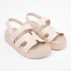 Goodin Klassiska sandaler på beige -plattformen 1