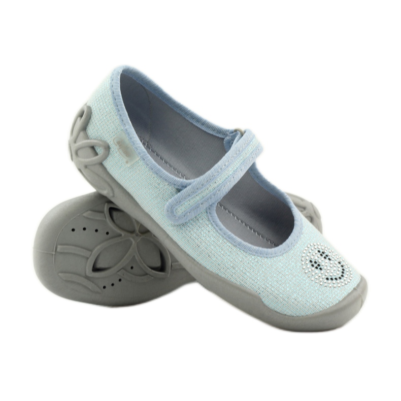 Befado 114y289 ballerinor tofflor Blå uttryckssymboler 3