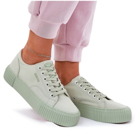 Kvinnors material sneakers Big Star RR274408 Green-Station 3