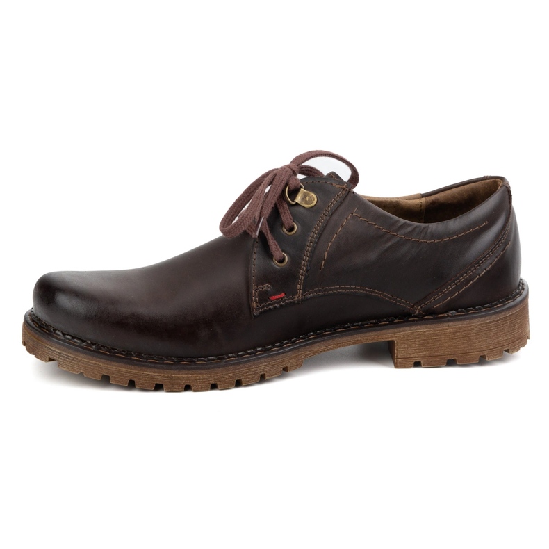 Herrläderskor Olivier 312GT Dark Brown brun 1