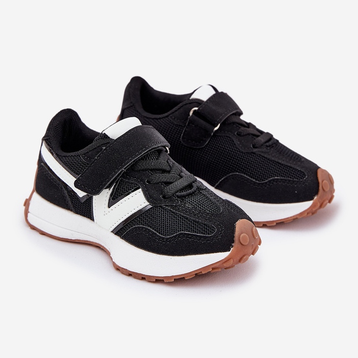 Sneakers med kardborre för barn, svarta 1