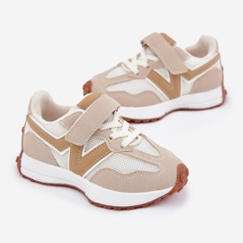 Sneakers med kardborreband för barn, Beige 2