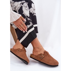 Kvinnors mocka flip -flops med Big Star RR274A387 Brun spänne 6