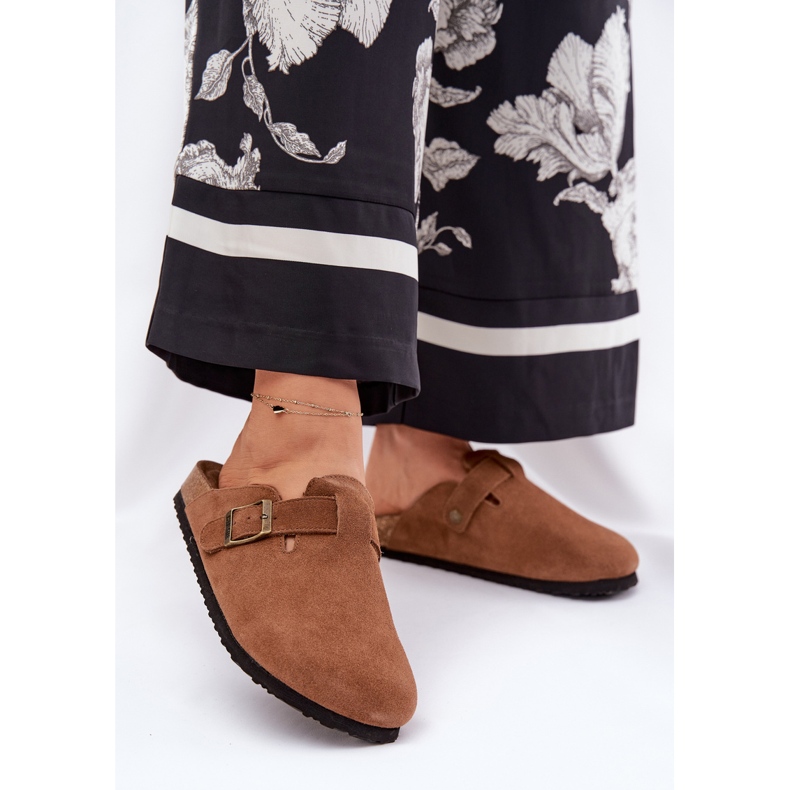 Kvinnors mocka flip -flops med Big Star RR274A387 Brun spänne 2