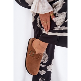 Kvinnors mocka flip -flops med Big Star RR274A387 Brun spänne 5