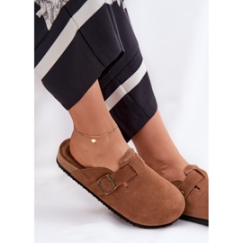 Kvinnors mocka flip -flops med Big Star RR274A387 Brun spänne 7