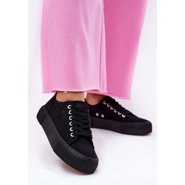 Kvinnors material sneakers Big Star RR274403 svart 2