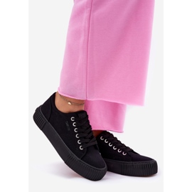 Kvinnors material sneakers Big Star RR274403 svart 1