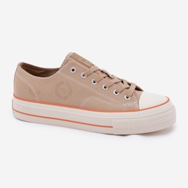 Mäns sneakers på Big Star RR174323 Beige -plattformen 8