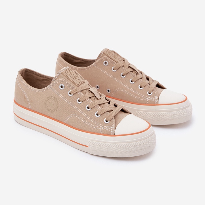 Mäns sneakers på Big Star RR174323 Beige -plattformen 1