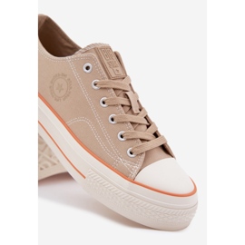 Mäns sneakers på Big Star RR174323 Beige -plattformen 5
