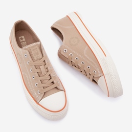 Mäns sneakers på Big Star RR174323 Beige -plattformen 7
