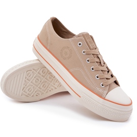 Mäns sneakers på Big Star RR174323 Beige -plattformen 9