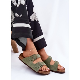 Big Star Kvinnors mocka flip flops med stor stjärna RR274A393 gröna klämmor 6