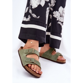 Big Star Kvinnors mocka flip flops med stor stjärna RR274A393 gröna klämmor 2