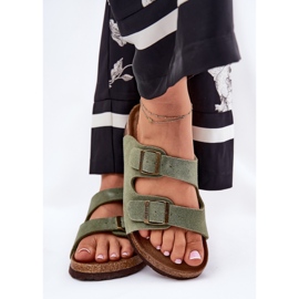 Big Star Kvinnors mocka flip flops med stor stjärna RR274A393 gröna klämmor 3