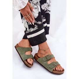 Big Star Kvinnors mocka flip flops med stor stjärna RR274A393 gröna klämmor 7