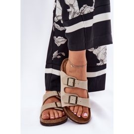 Big Star Kvinnors mocka flip flops med stor stjärna RR274A391 beige spännen 5