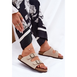 Big Star Kvinnors mocka flip flops med stor stjärna RR274A391 beige spännen 10