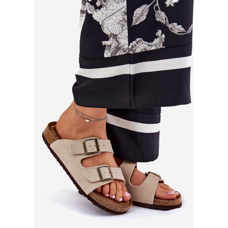 Big Star Kvinnors mocka flip flops med stor stjärna RR274A391 beige spännen 1