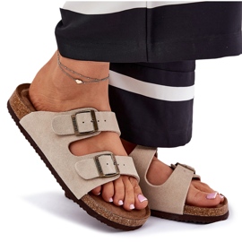 Big Star Kvinnors mocka flip flops med stor stjärna RR274A391 beige spännen 12