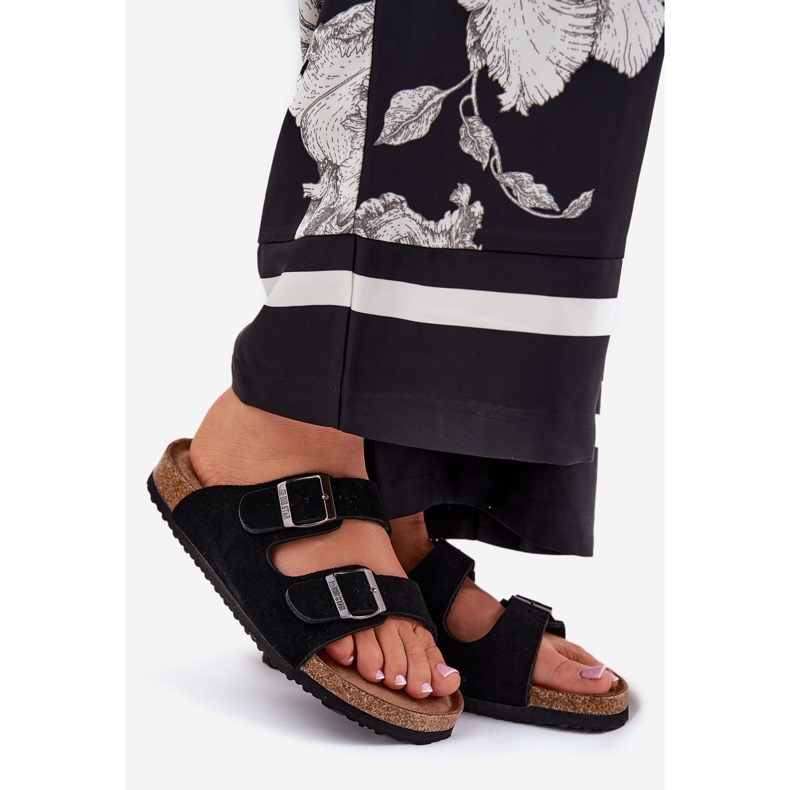 Big Star Kvinnors mocka flip flops med stor stjärna RR274A390 svarta spännen 1