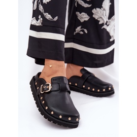 Big Star Läderflip -flops kvinnors trosor på den stora stjärnan RR274A378 Black Platform svart 2