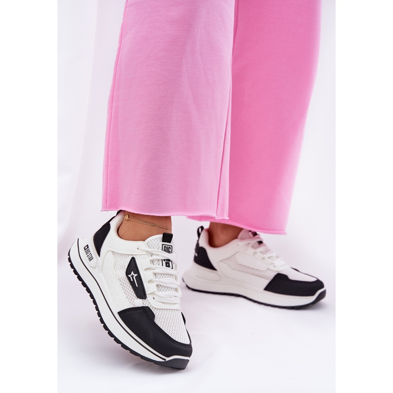 Kvinnors sportskor på plattformen Big Star RR274A223 Hi-Poly System White and Black System vit 2