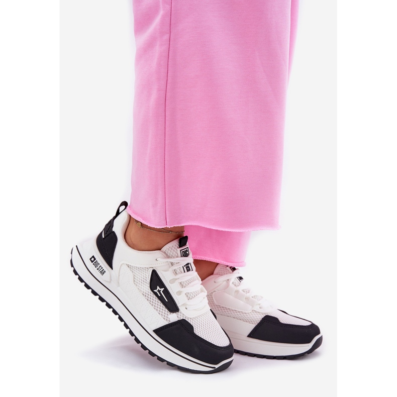 Kvinnors sportskor på plattformen Big Star RR274A223 Hi-Poly System White and Black System vit 1