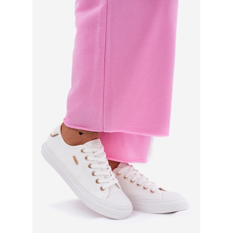 Kvinnors material sneakers Big Star RR274766 White vit 1