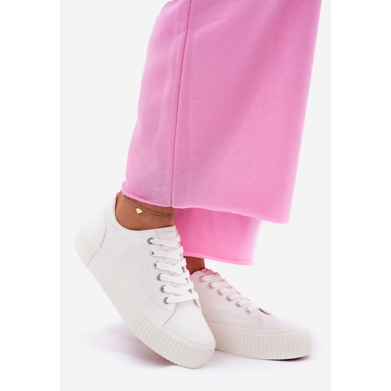 Kvinnors material sneakers Big Star RR274405 White vit 1