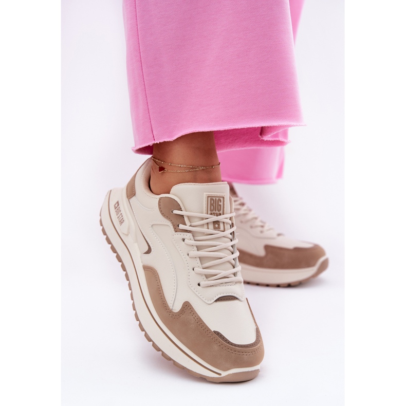 Kvinnors sneakers Big Star RR274A216 Hi-Polish Beige System 2
