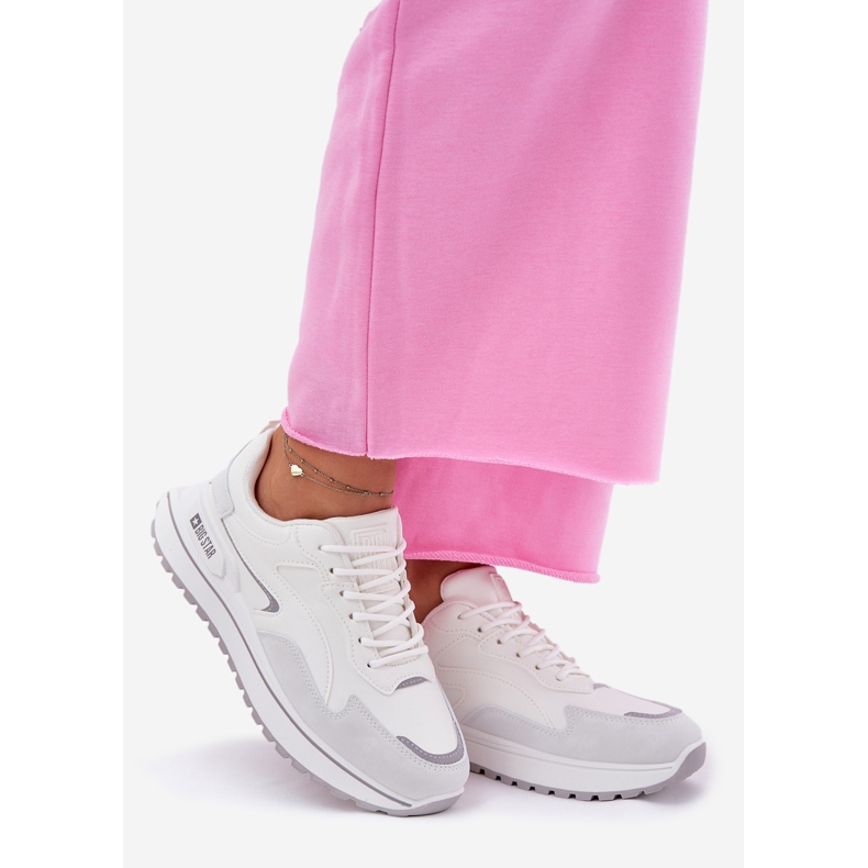 Kvinnors sneakers Big Star RR274A213 Hi-Poly System White System vit 1